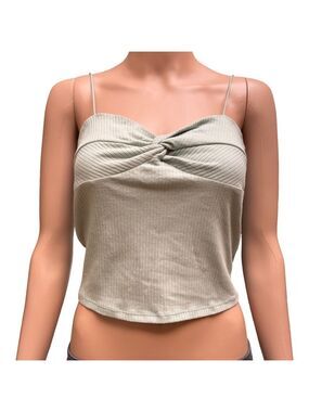 7 Day Wknd Green Cropped Cami Medium, Cotton Blend (3 for $12 item)